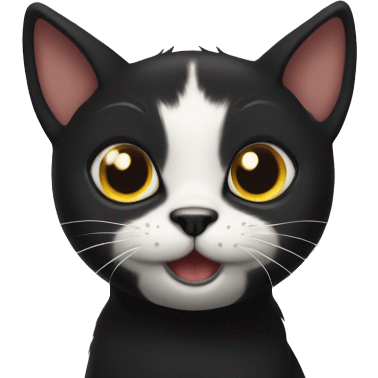 Derp black cat emoji