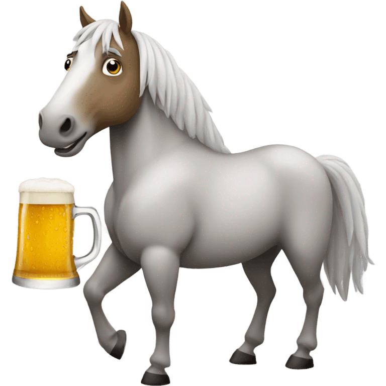 Horse holding a beer emoji