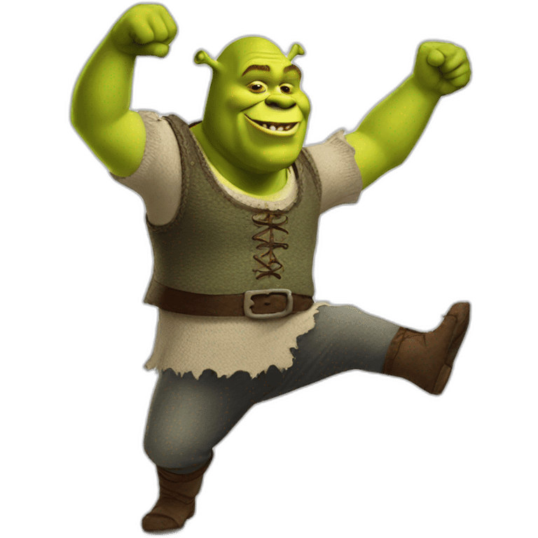 shrek dancing with baloon emoji