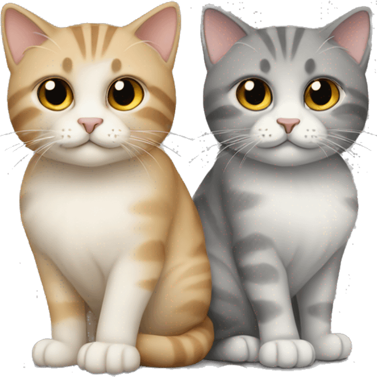 Two Scottish cats, one sand-colored and the other gray emoji