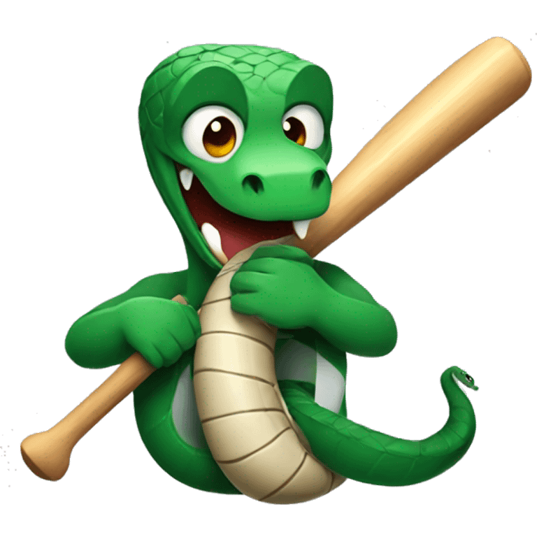 Snake Holding a baseball bat emoji