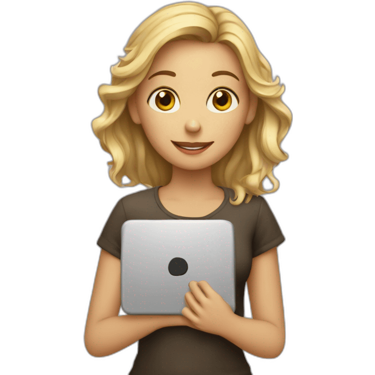 girl with phone, girl with computer emoji