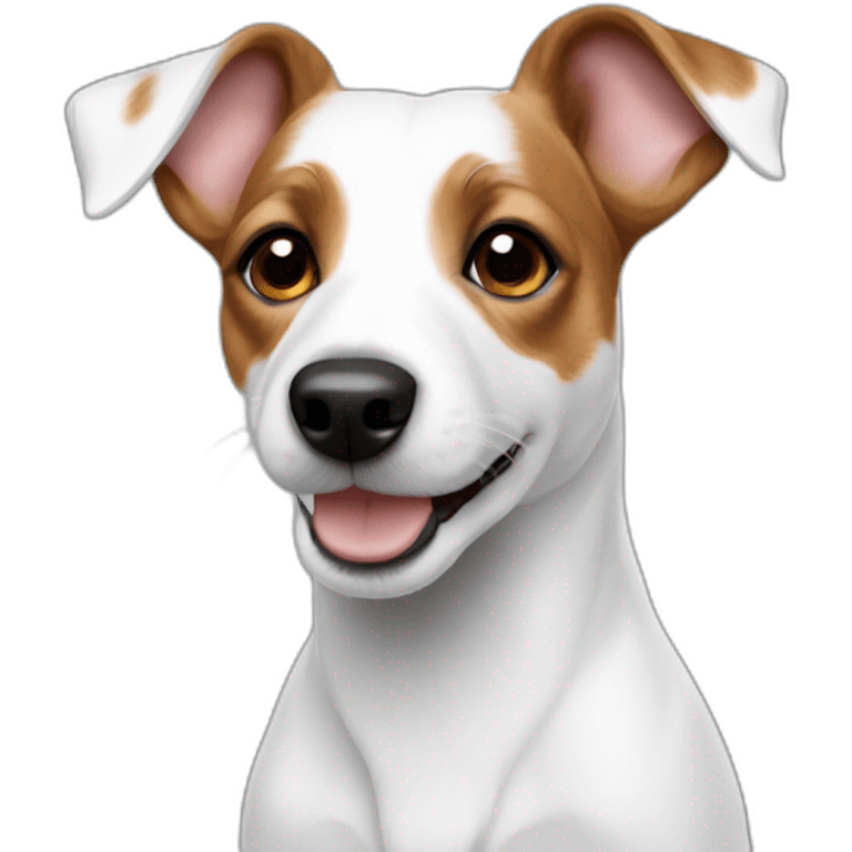 Jack Russell terrier fully white emoji