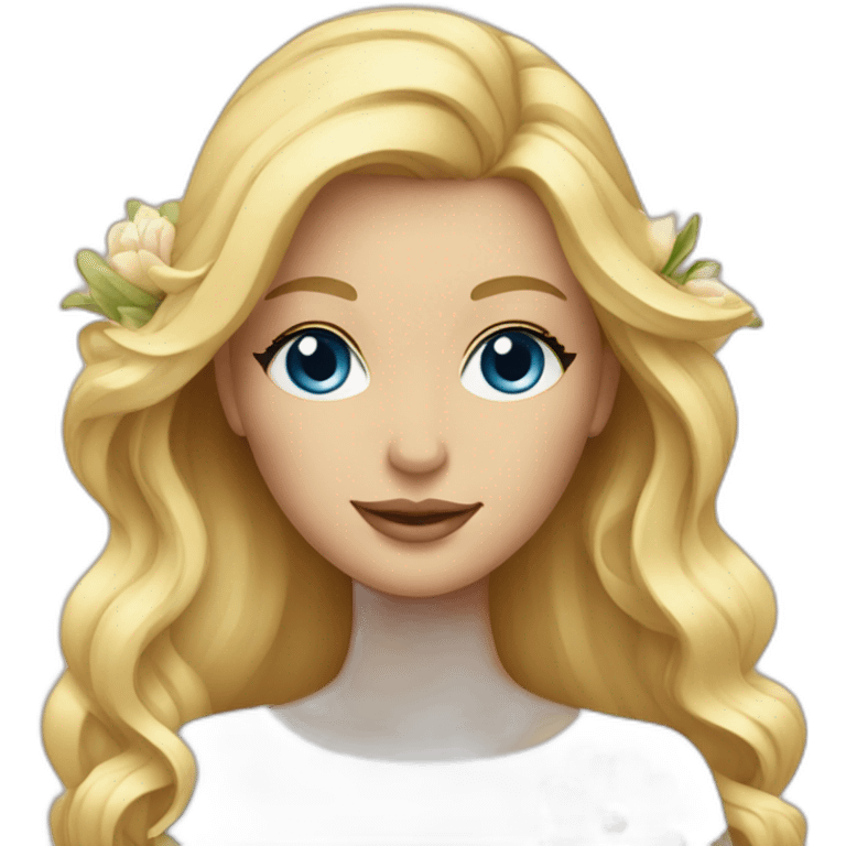 Blonde women with blue eyes gift Flowers  emoji