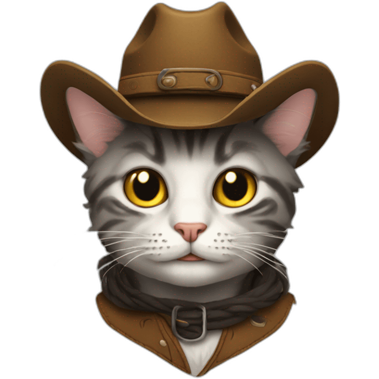 cowboy cat with alot of hair emoji