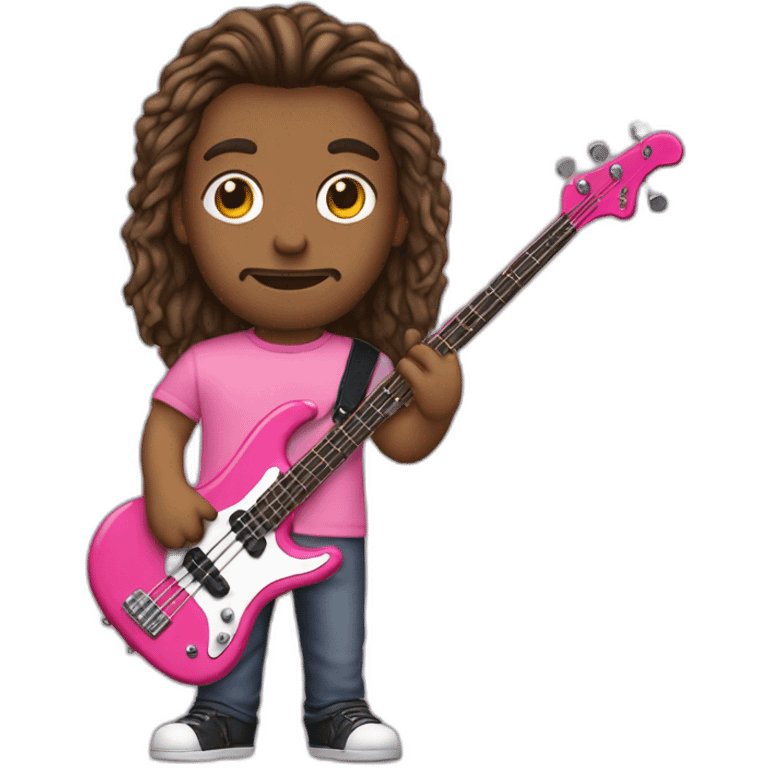 bruned-long-bassguitar-player-pink-tshirt-pink emoji