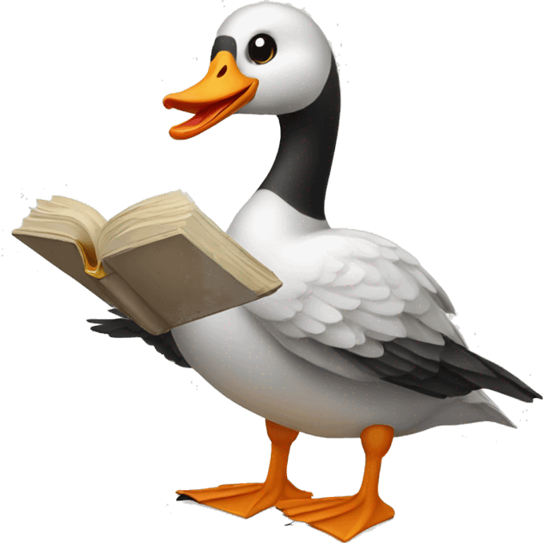 goose holding a book emoji