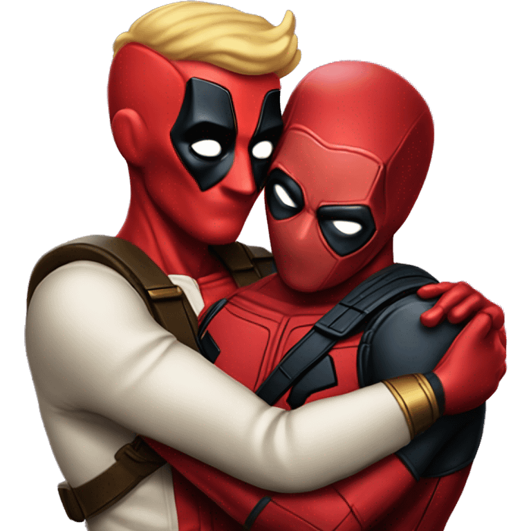 Homelander cuddling Deadpool emoji