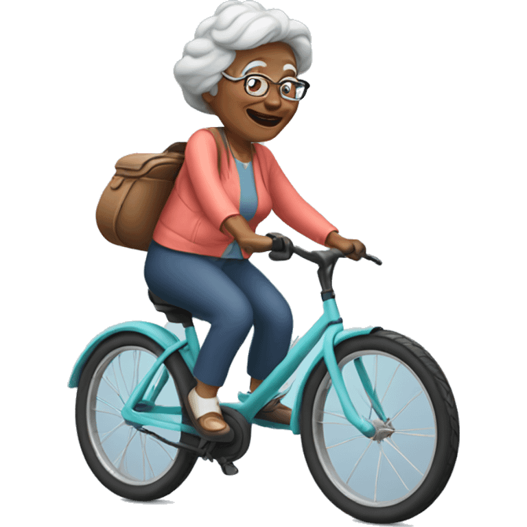 grandma riding bike emoji