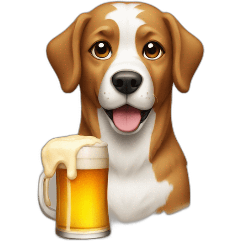 Dog with beer emoji