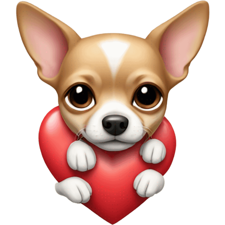 Chihuahua with heart emoji