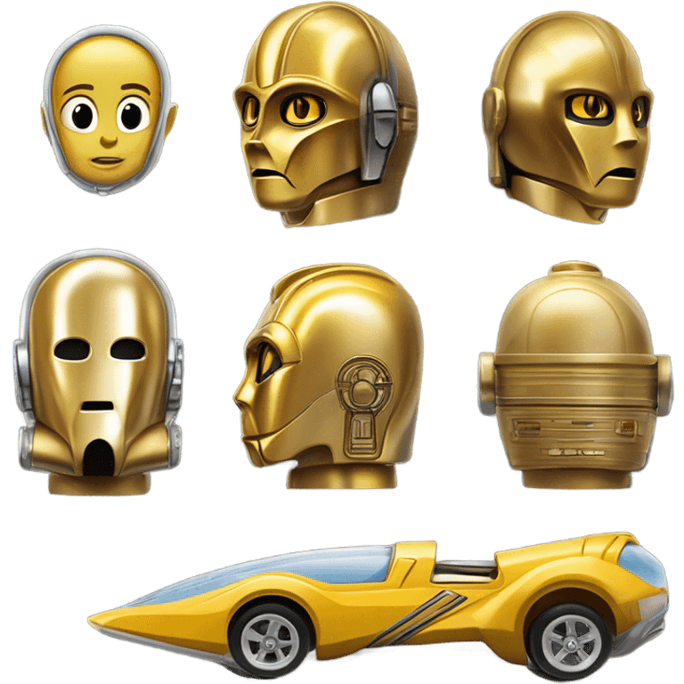 Hot Wheels 2014 Star Wars C-3PO Van Character Cars sports car  emoji