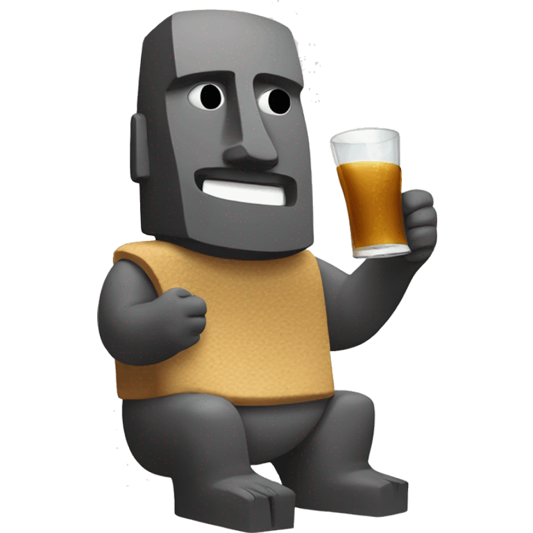 Moai eating a toast emoji