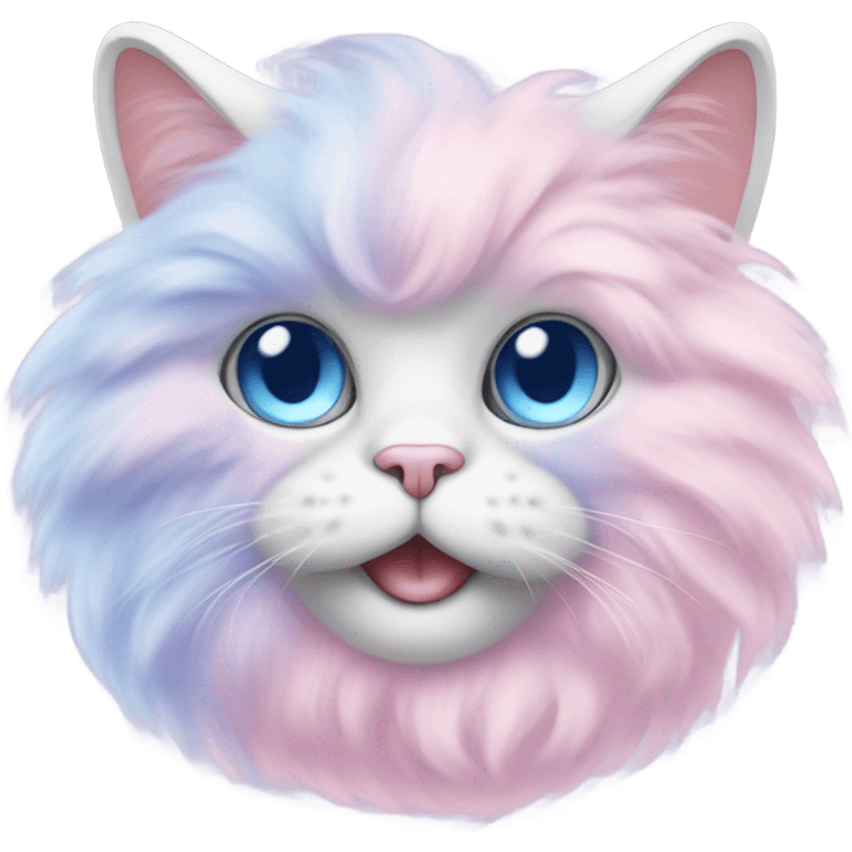 Cotton candy colored cat emoji