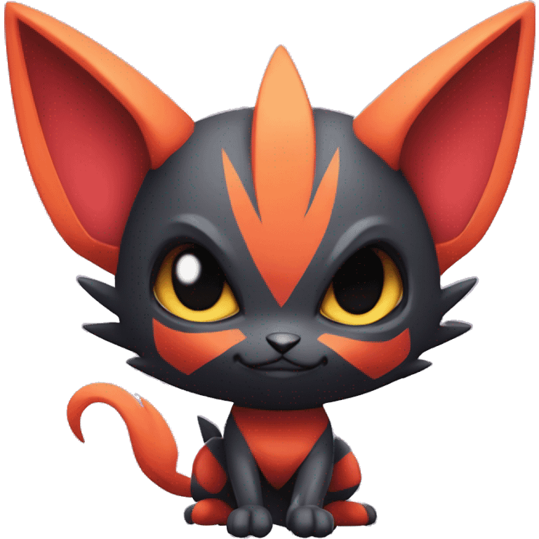 Cool Cute Edgy Chibi Noibat-Litten-Pokémon-Fakémon-hybrid emoji