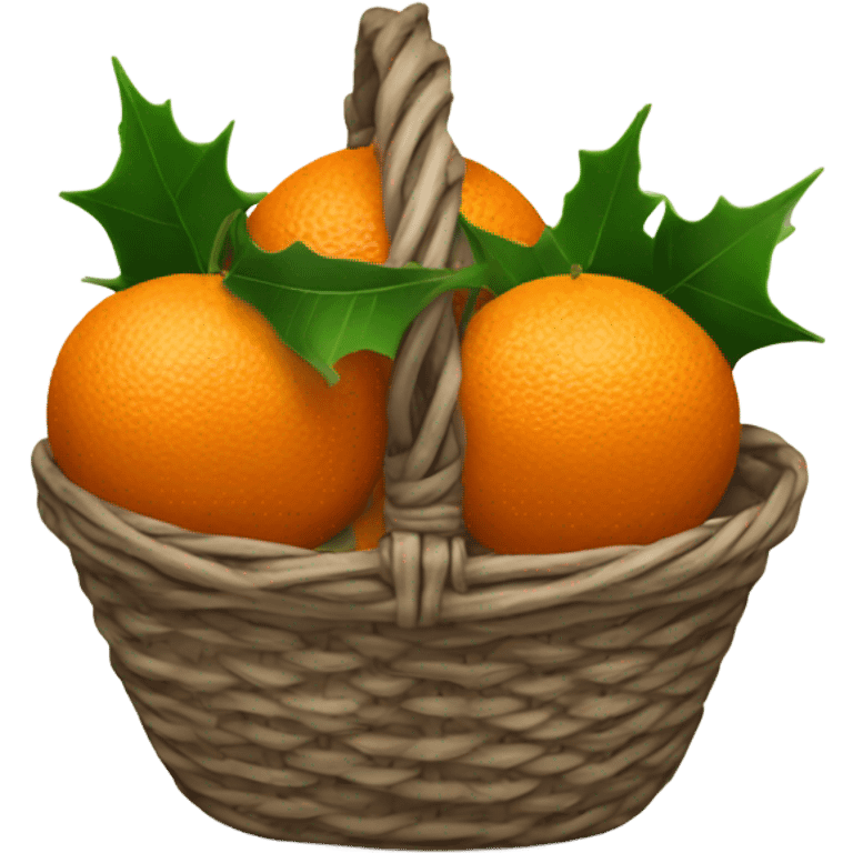 Christmas basket with tangerines emoji