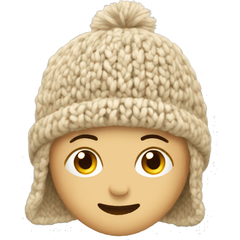 beige knitted hat emoji