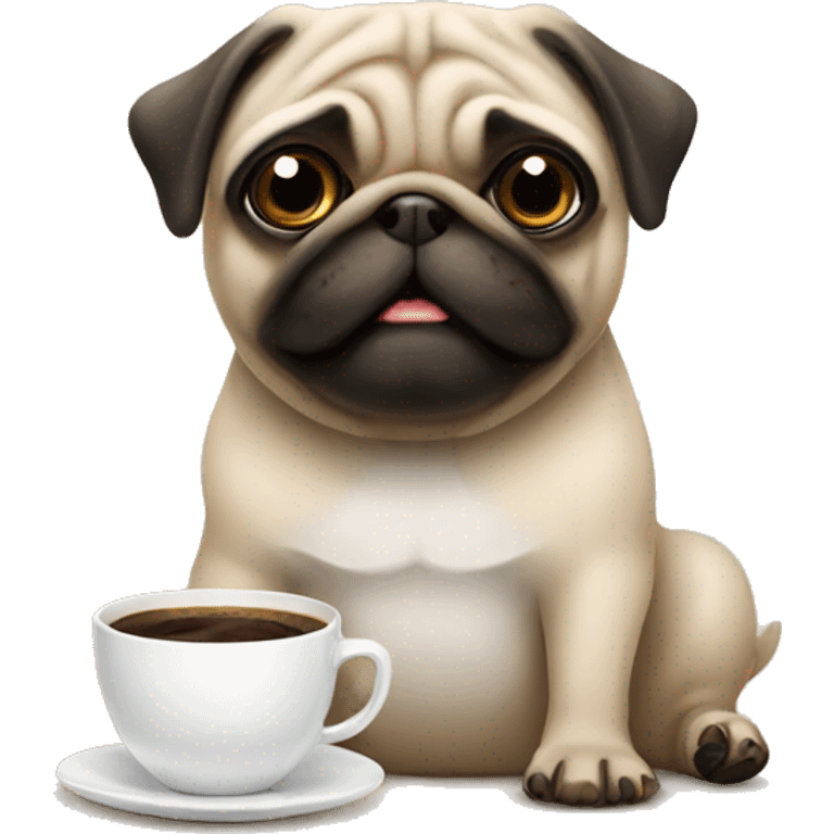 Pug and coffee emoji