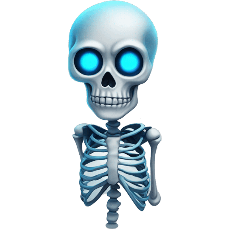 Skeleton with glowing blue eye emoji