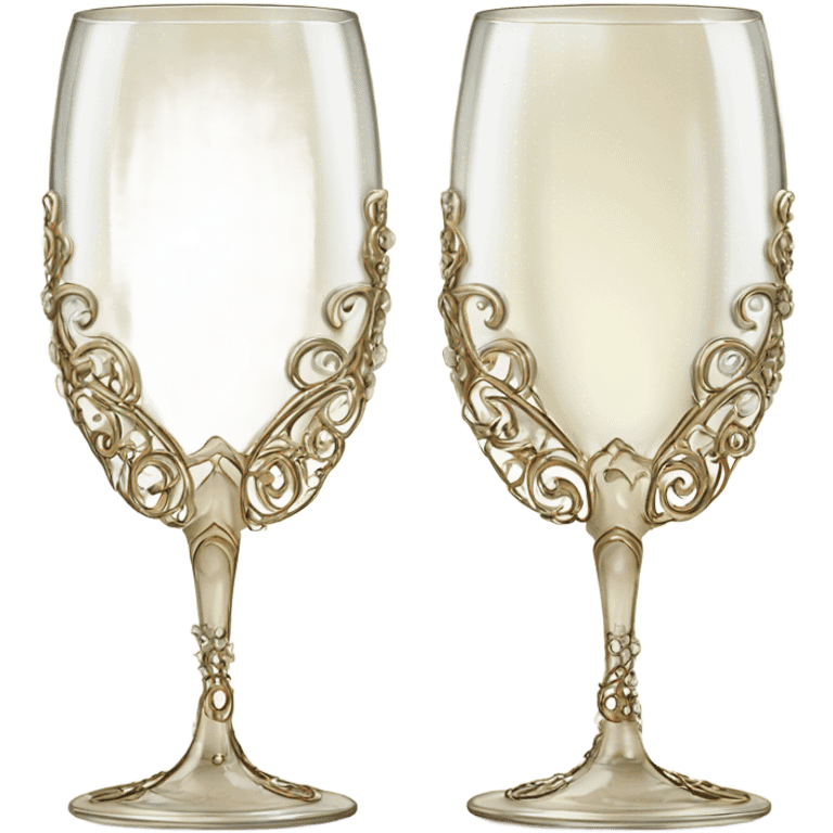 Coquette champagne glasses emoji