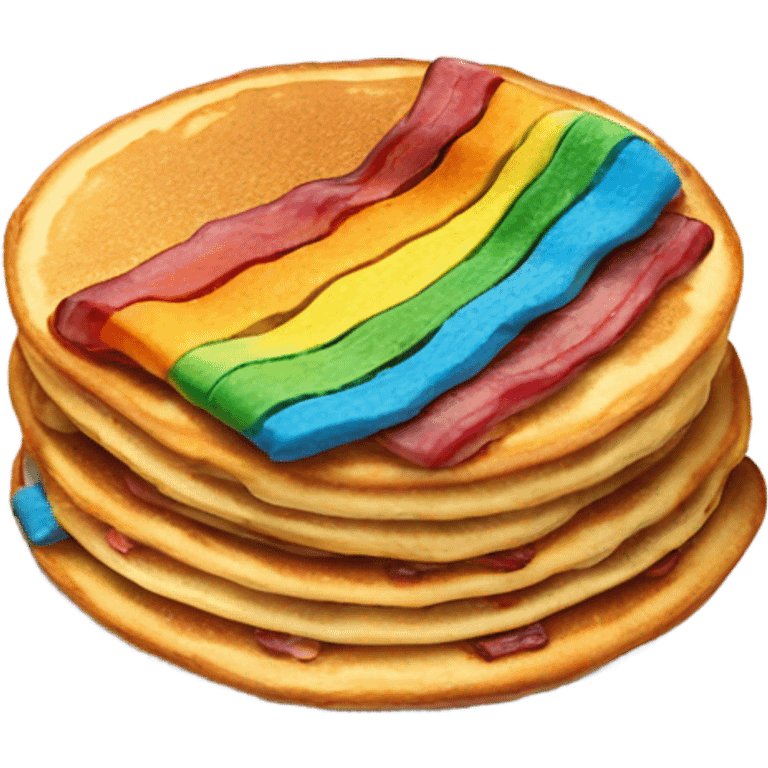 Rainbow bacon pancakes  emoji