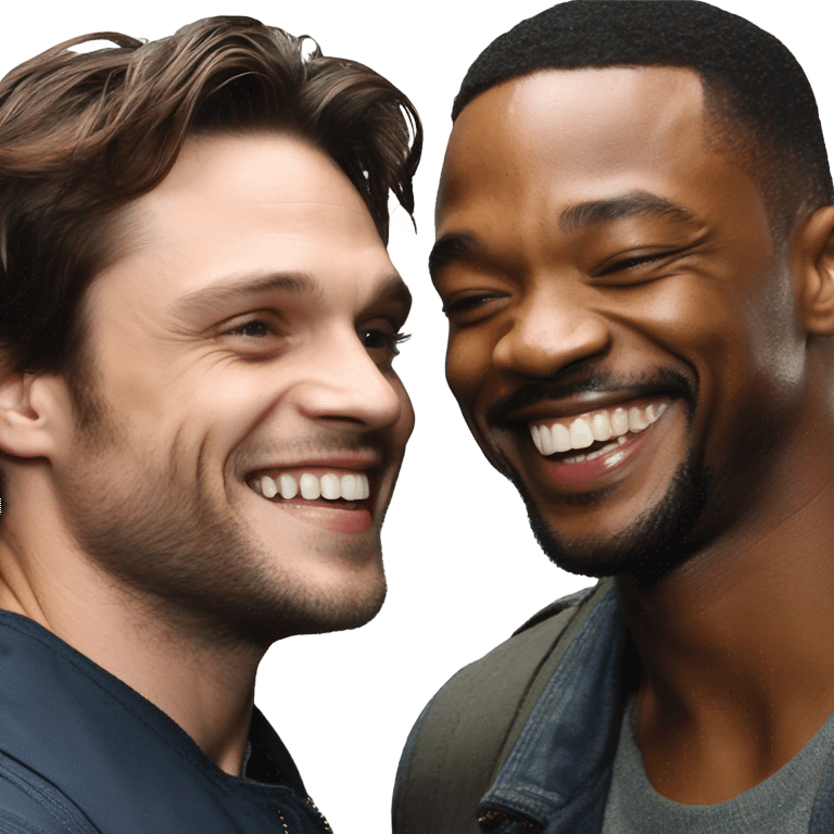 Sebastian Stan and Anthony Mackie being besties  emoji