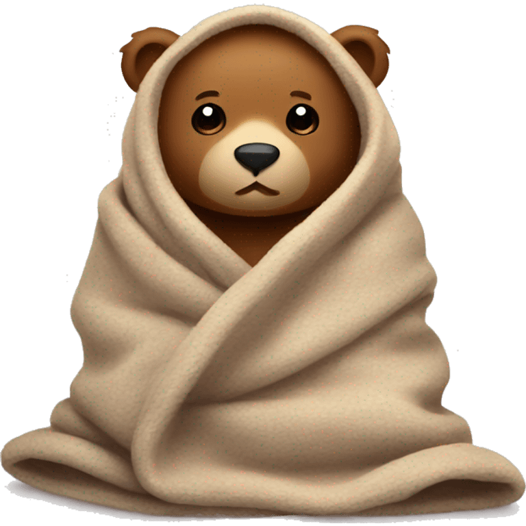 bear cozy in blanket emoji