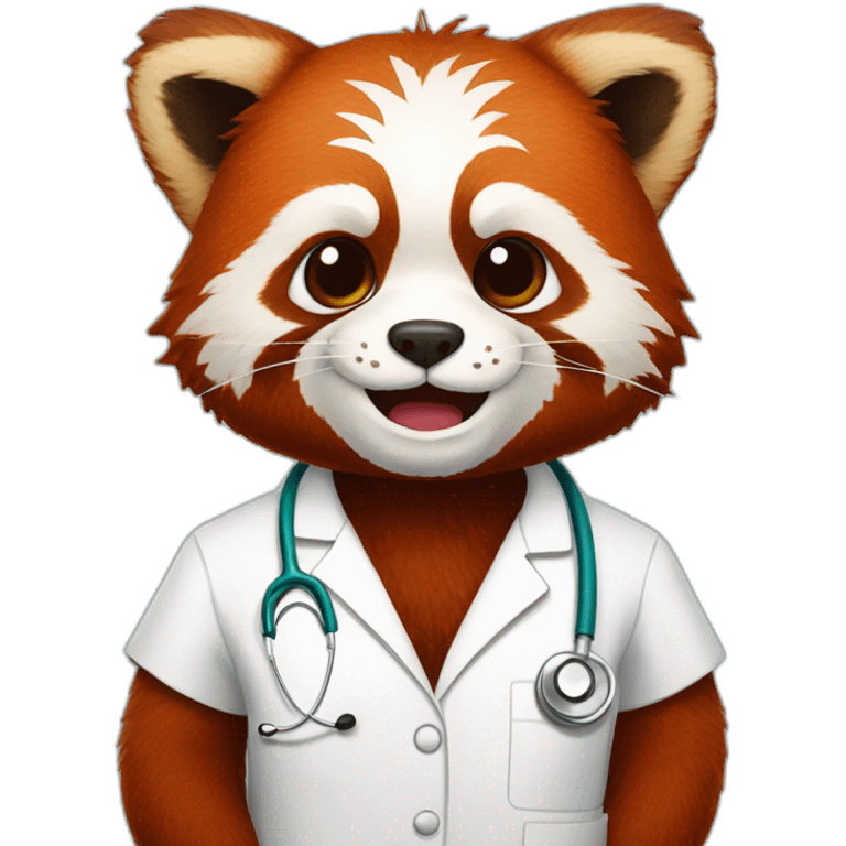 Doctor red panda emoji