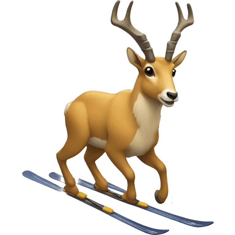 Chamois skiing emoji