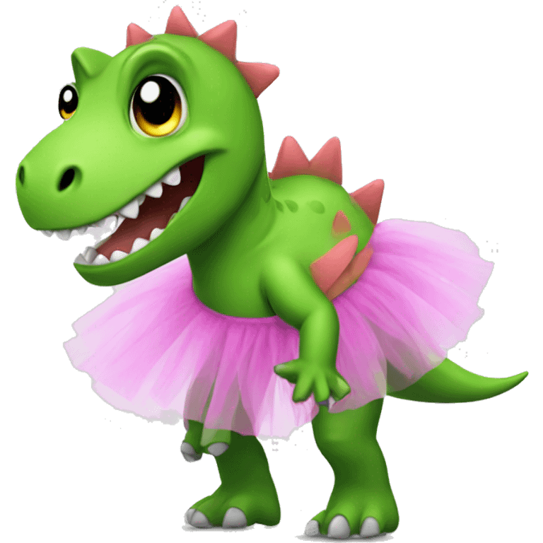 Dinosaur with a tutu emoji