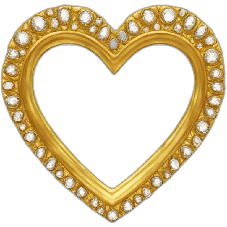 decorative gold and diamond heart mirror emoji