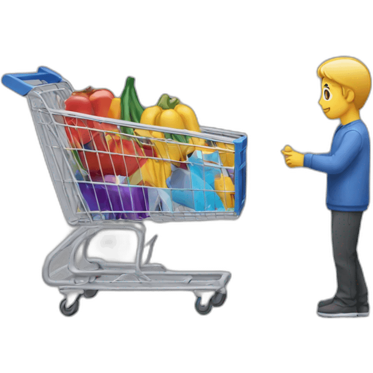 shopping cart and profile emoji