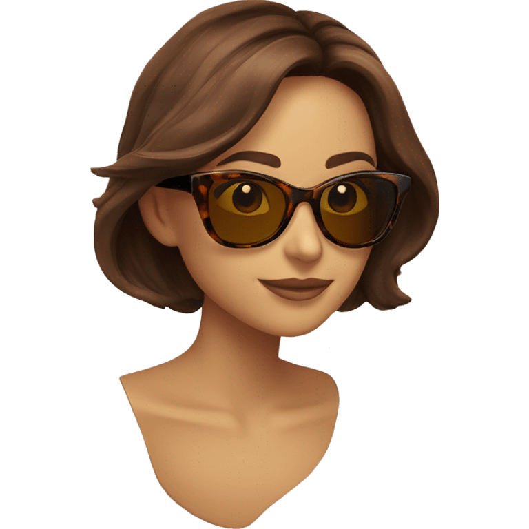 Brown sun glasses women’s tortoise shell emoji