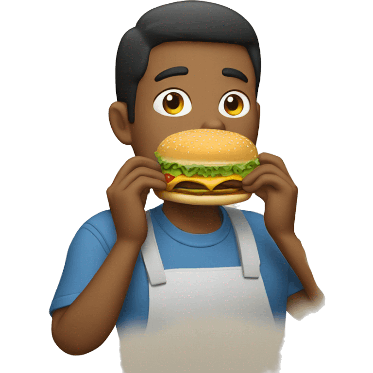 Man eating a burger emoji