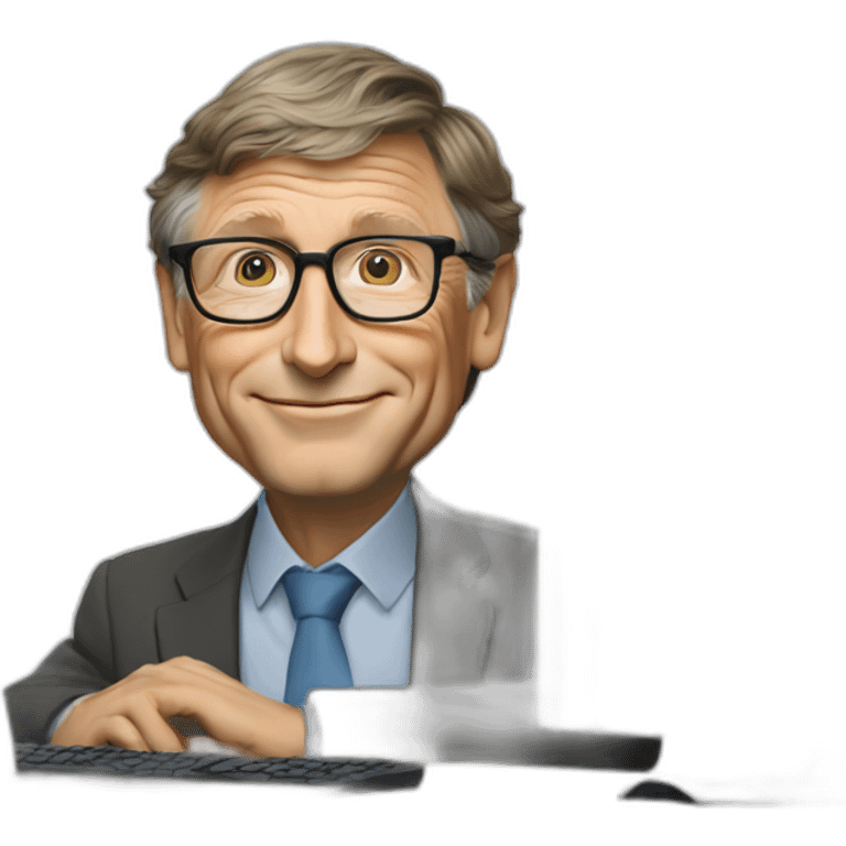 bill gates working on computer emoji