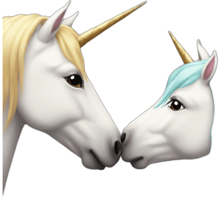 Unicorn trying to kiss someone emoji