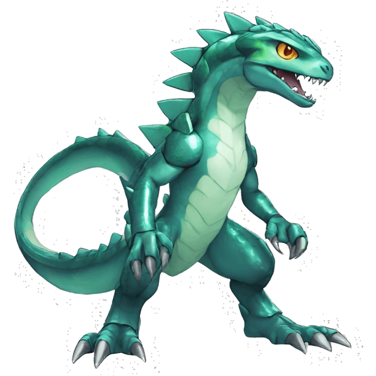  Cool Edgy Shiny Digimon-Fakemon-Reptile full body emoji