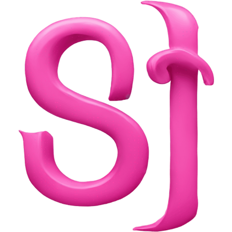 Pink letter S with a heart emoji