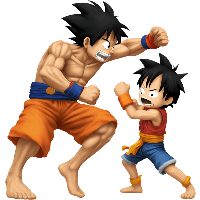 Luffy punching goku emoji