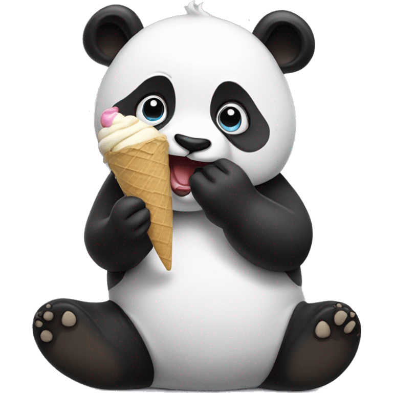 Panda eating ice cream emoji