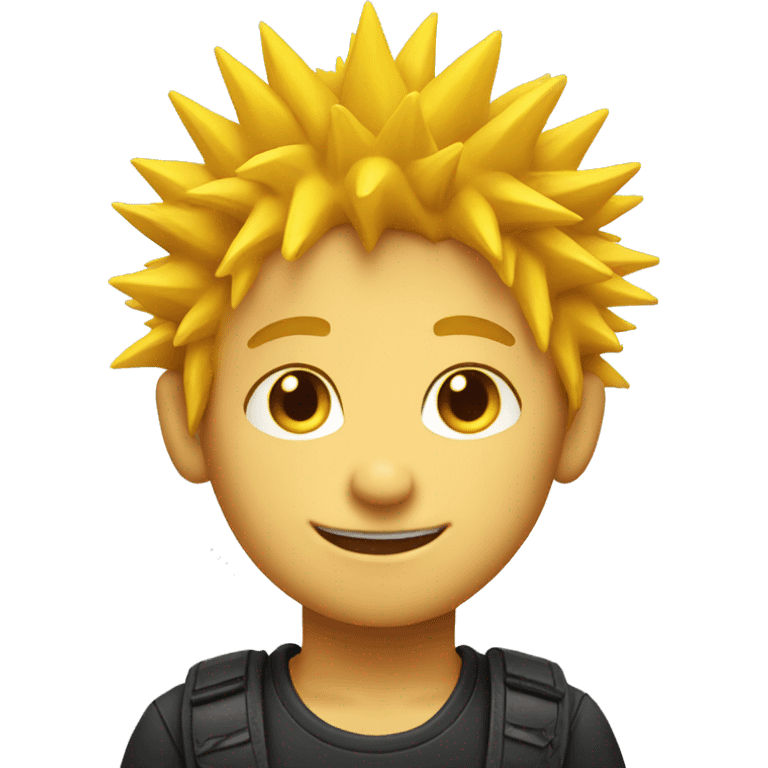 Bright yellow spiky hair boy emoji