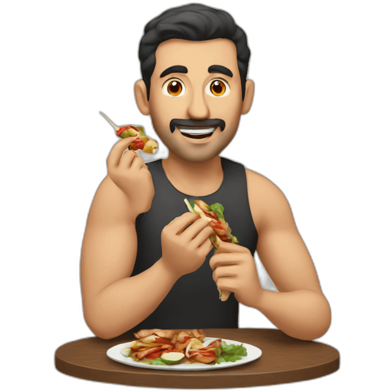 turkish man eating kebab emoji