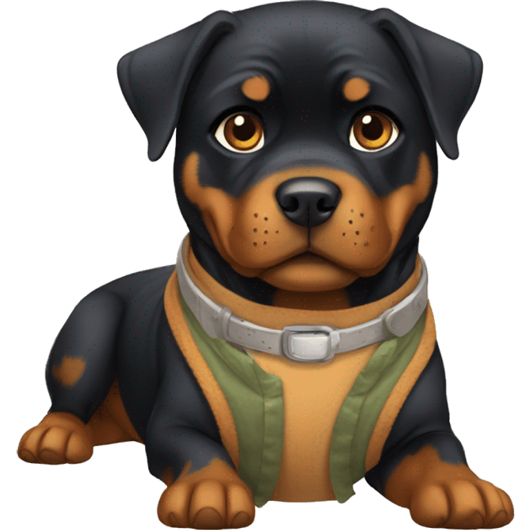 rottweiler wearing human clothes emoji