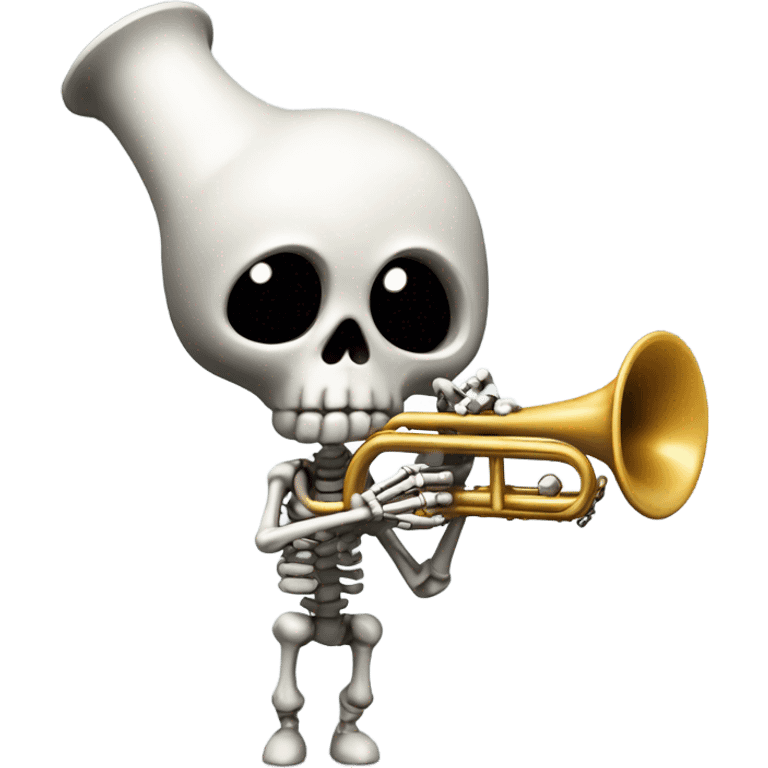 Noot noot head holding a trumpet with a skeleton hand in a black background saying DOOT.SCRUBS.31PMG emoji