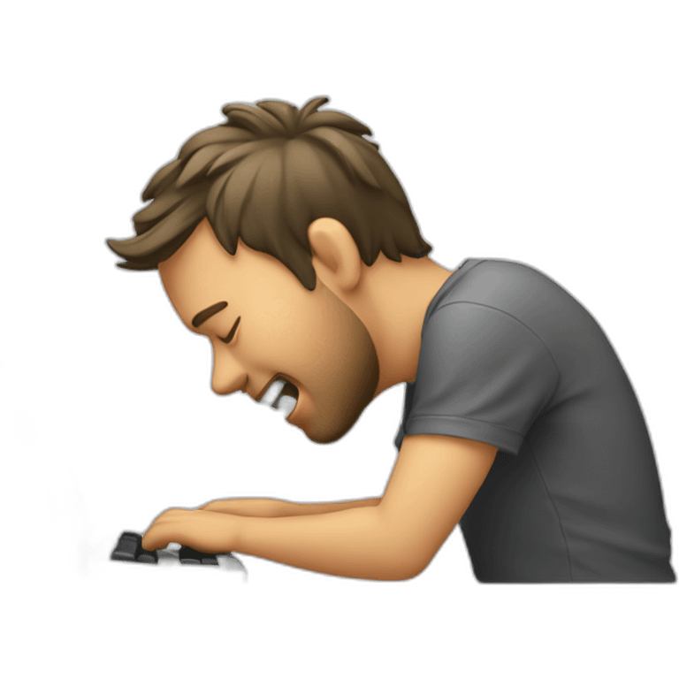 Developer banging his head on a keyboard emoji