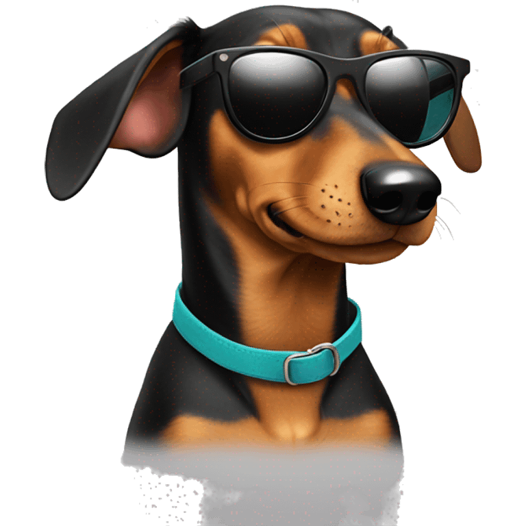 Dachshund with sunglasses emoji