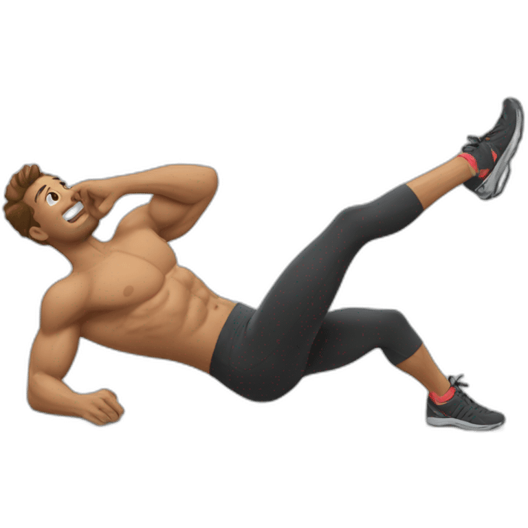 Man doing bicycle crunches workout emoji