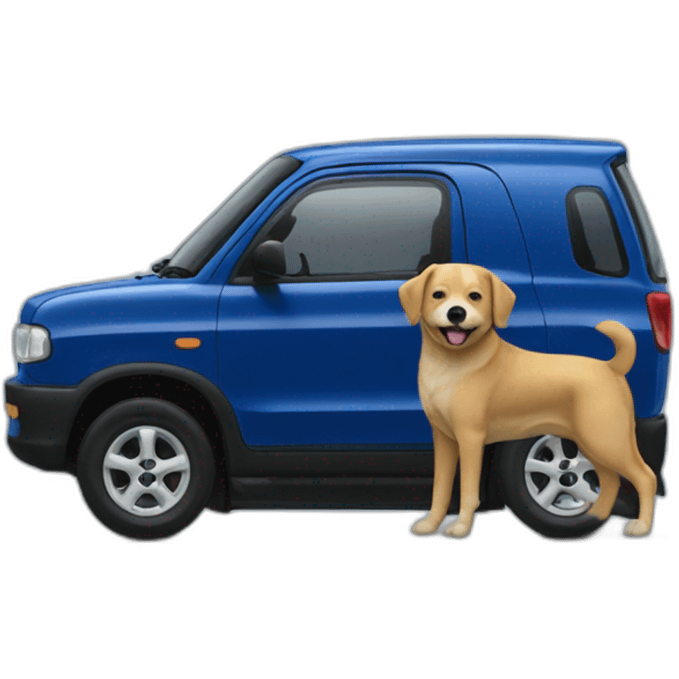 daihatsu dark blue atrai and dog emoji