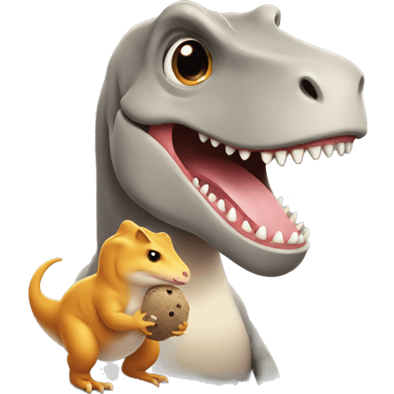 trex holding a hamster emoji