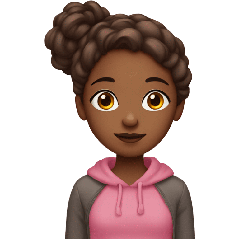 A brown skin ,girl ,pink ,cozy emoji